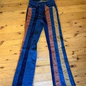Altar'd State Multicolor Striped Flare Jeans